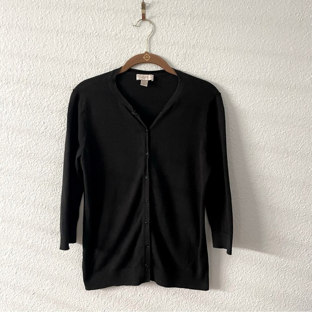 LOFT Black Cardigan Sweater
